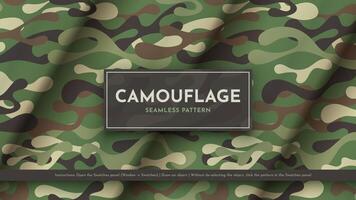 Set 5 Seamless Camouflage Patterns. War Illustration. Traditional Military Texture. Army Background vector