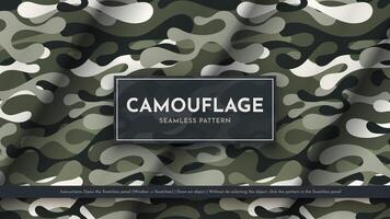 Set 5 Seamless Camouflage Patterns. War Illustration. Traditional Military Texture. Army Background vector