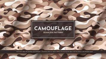 Set 5 Seamless Camouflage Patterns. War Illustration. Traditional Military Texture. Army Background vector