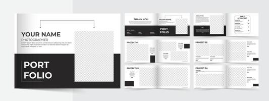 Flat design colored portfolio template vector