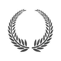 Laurel wreath round stamp frame vector design. Isolated outline illustration. Editable guarantee badge template. Approved seal with copy space. Decorative sticker border on white background