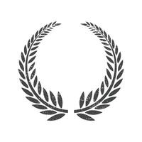 Laurel wreath round stamp frame vector design. Isolated outline illustration. Editable guarantee badge template. Approved seal with copy space. Decorative sticker border on white background