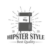 Hipster label isolated on white background vector