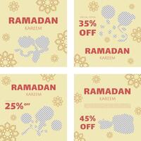 simple ramadan banner set vector