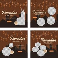 social media template promotion special ramadan vector