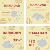 set of banner template for ramadan kareem vector