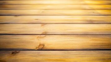 AI generated Warm Light on Wooden Planks Texture Background photo