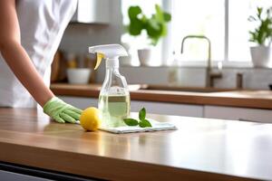 AI generated Eco Friendly Cleaning with Lemon Freshness photo