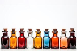 AI generated Assorted Glass Bottles with Corks photo