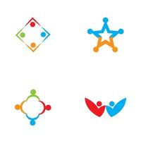 comunidad, red y plantilla de diseño de icono social vector