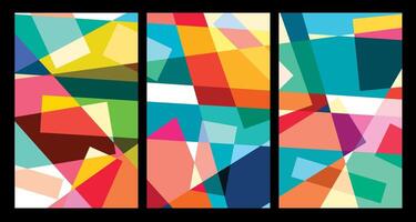 Vector colorful abstract geometric poster for Summer 2024