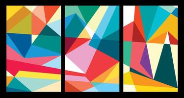 Vector colorful abstract geometric poster for Summer 2024