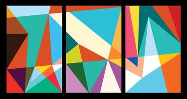 Vector colorful abstract geometric poster for Summer 2024