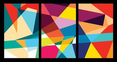 Vector colorful abstract geometric poster for Summer 2024