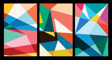 Vector colorful abstract geometric poster for Summer 2024