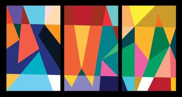 Vector colorful abstract geometric poster for Summer 2024