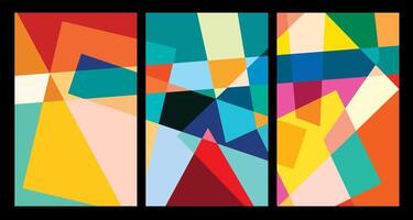 Vector colorful abstract geometric poster for Summer 2024