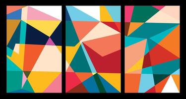 Vector colorful abstract geometric poster for Summer 2024