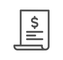 Invoice related icon outlne and linear vector. vector