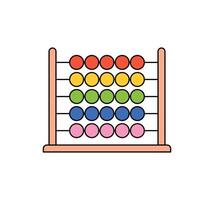 Abacus and horizontal abacus toy, colorful wooden beads, baby learning numbers, toy for children education, abacus counting frame cartoon style flat vector illustration.