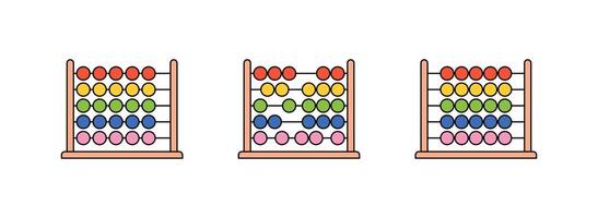 Abacus and horizontal abacus toy, colorful wooden beads, baby learning numbers, toy for children education, abacus counting frame cartoon style flat vector illustration.