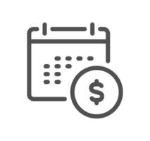 Invoice related icon outlne and linear vector. vector