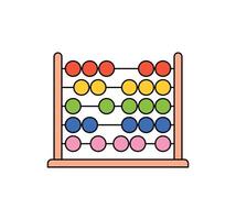 Abacus and horizontal abacus toy, colorful wooden beads, baby learning numbers, toy for children education, abacus counting frame cartoon style flat vector illustration.