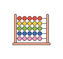 Abacus and horizontal abacus toy, colorful wooden beads, baby learning numbers, toy for children education, abacus counting frame cartoon style flat vector illustration.