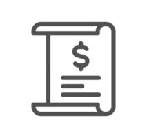 Invoice related icon outlne and linear vector. vector