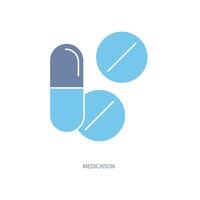 medication concept line icon. Simple element illustration. medication concept outline symbol design. vector