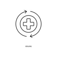 curación concepto línea icono. sencillo elemento ilustración. curación concepto contorno símbolo diseño. vector