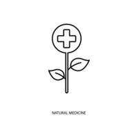 natural medicina concepto línea icono. sencillo elemento ilustración. natural medicina concepto contorno símbolo diseño. vector