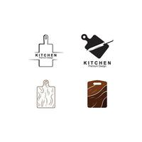 cutting board and knife icon, kitchenware vector