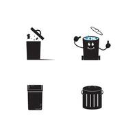 vector icon trash can. Trash Can, Rubbish Bin sign design template