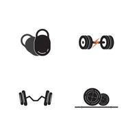 Barbell, Dumbbell Gym Icon Logo Template gym Badge, Fitness Logo Design vector