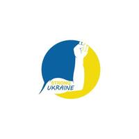 patriótico espíritu creciente mano de Ucrania bandera, Ucrania vector serie en blanco antecedentes