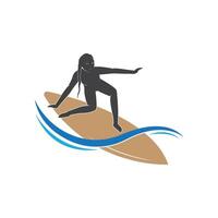 surf con agua ola logo vector plantilla, ilustración símbolo