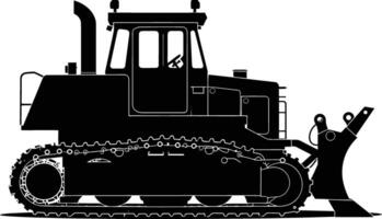 AI generated Silhouette Bulldozer construction heavy machine equipment black color only vector