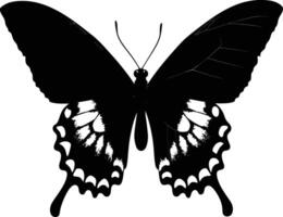 AI generated Silhouette butterfly full body black color only vector