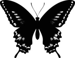 AI generated Silhouette butterfly full body black color only vector