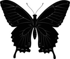 ai generado silueta mariposa lleno cuerpo negro color solamente vector