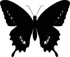 AI generated Silhouette butterfly full body black color only vector