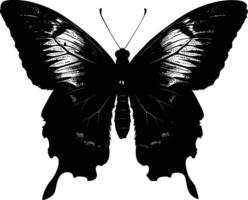 AI generated Silhouette butterfly full body black color only vector