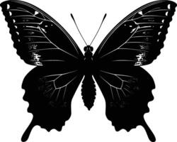 ai generado silueta mariposa lleno cuerpo negro color solamente vector