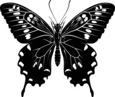 ai generado silueta mariposa lleno cuerpo negro color solamente vector