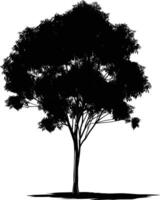 ai generado silueta árbol naturaleza negro color solamente vector