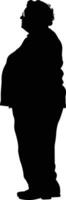 AI generated Silhouette the elderly single women black color only vector