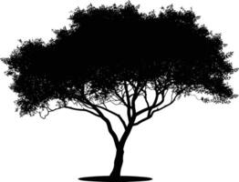 ai generado silueta árbol naturaleza negro color solamente vector