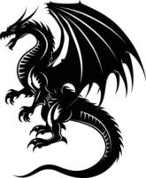 AI generated Silhouette Wyvern black color only full body vector