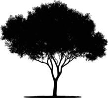 ai generado silueta árbol naturaleza negro color solamente vector